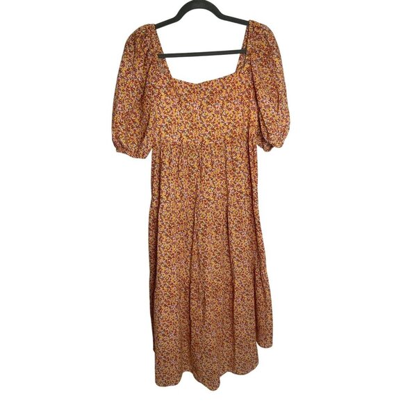 MINKPINK Morwell Midi Floral Multicolor Dress-sz Medium - Picture 4 of 11